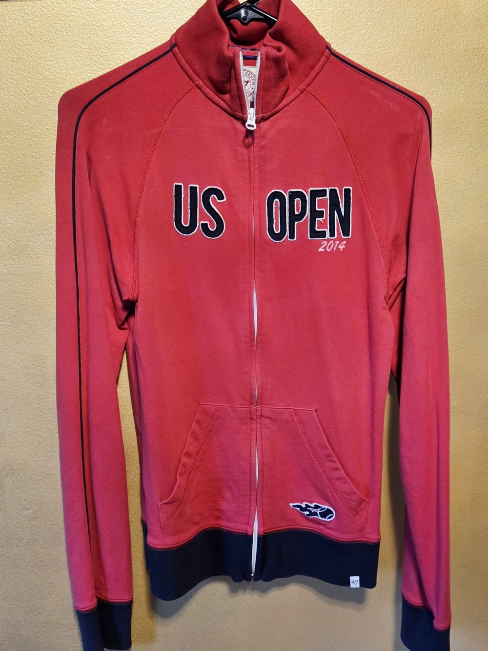 '47 Brand US Open 2014 Full Zip Track Jacket Red Black Tennis Women's Size SMALL